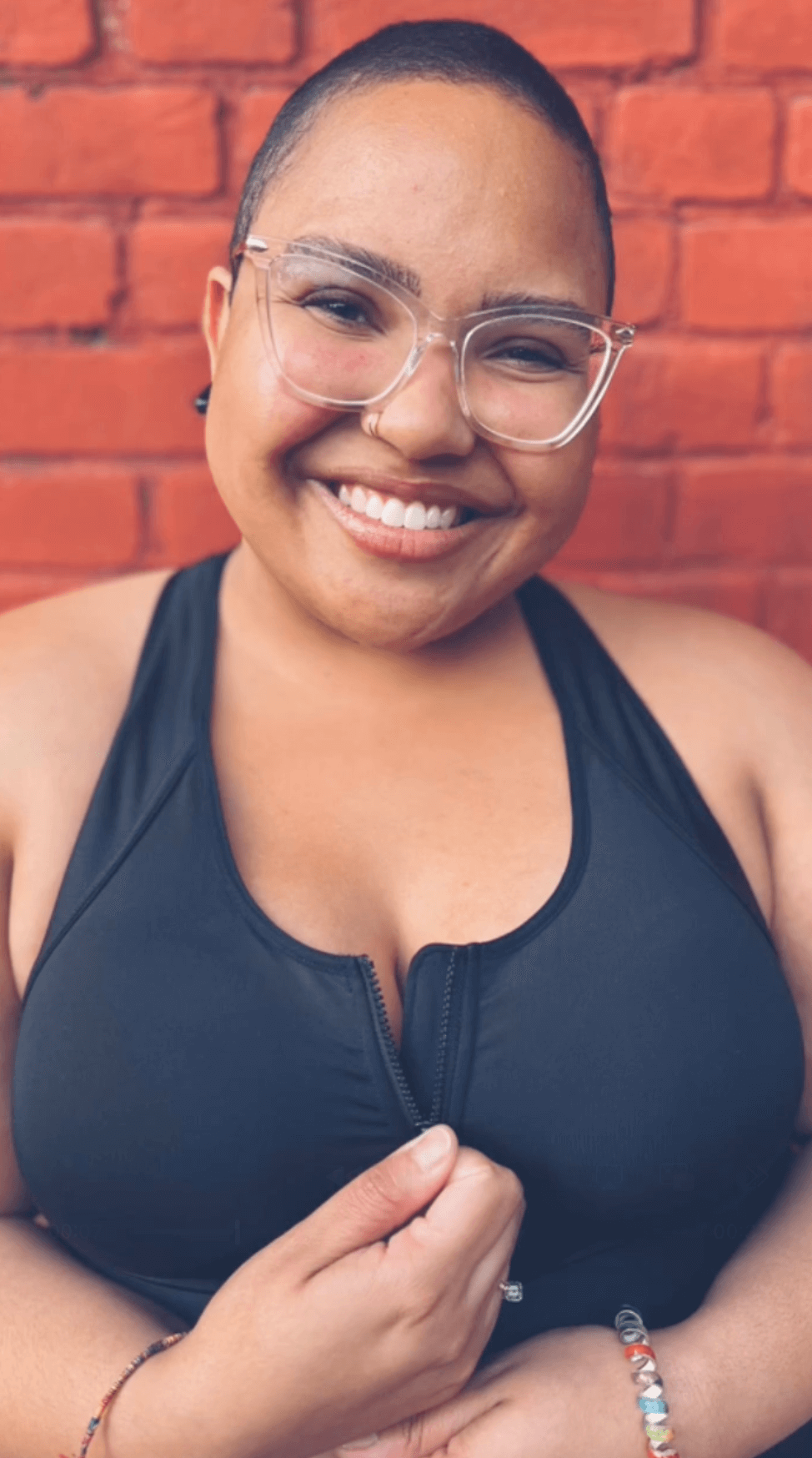 Bella Front‑Closure Sports Bra - Black
