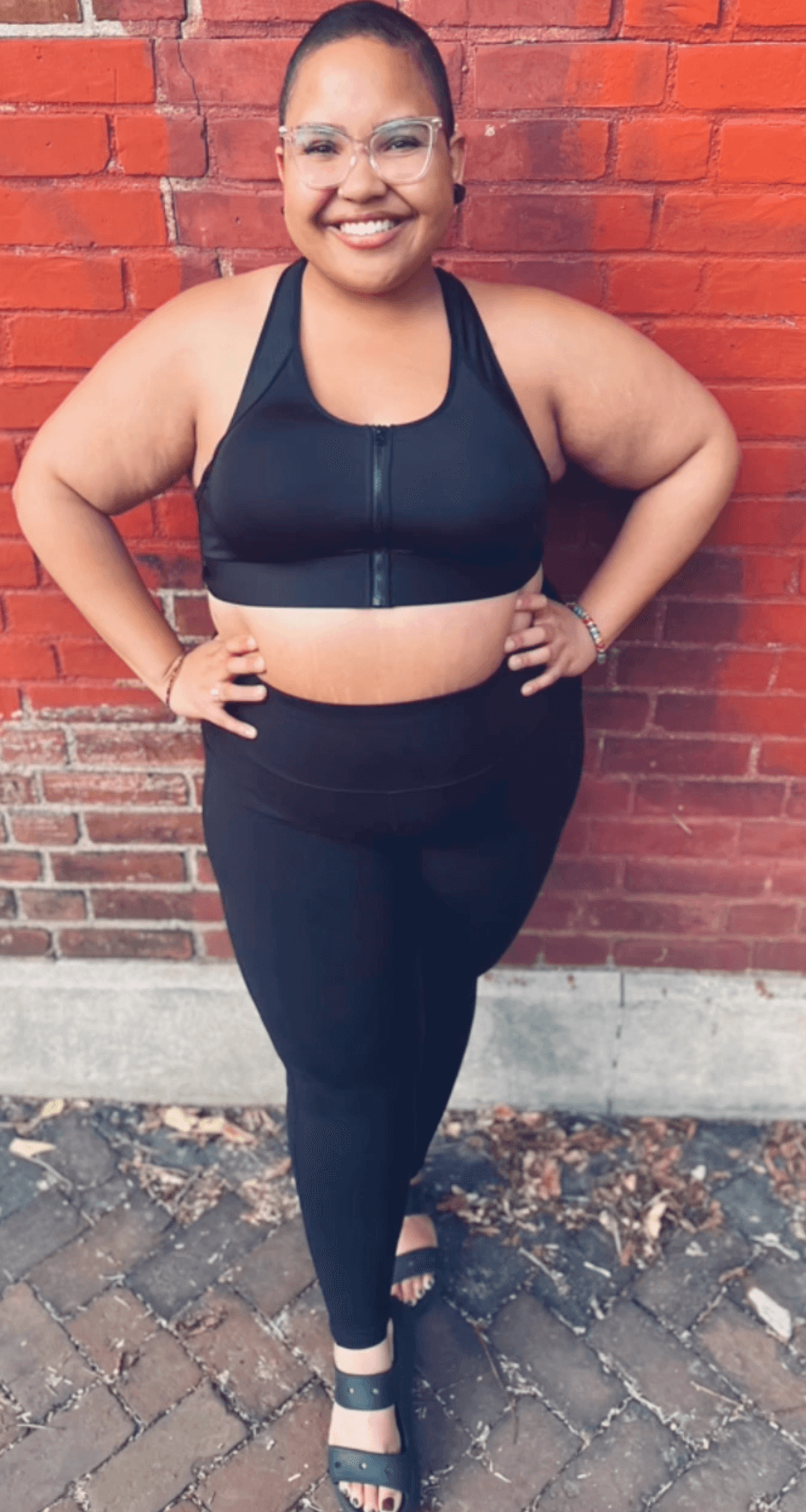 Bella Front‑Closure Sports Bra - Black